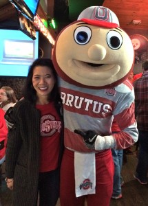 Cheering the Buckeyes on to victory over that team up north with Brutus Buckeye.