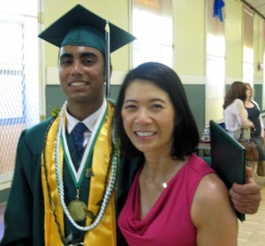 Celebrating high school graduation with Jorawar before began his college career at UCLA.